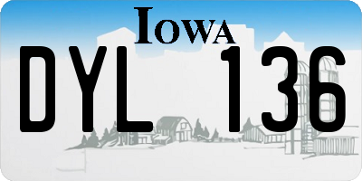 IA license plate DYL136