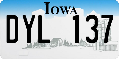 IA license plate DYL137