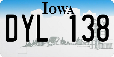 IA license plate DYL138