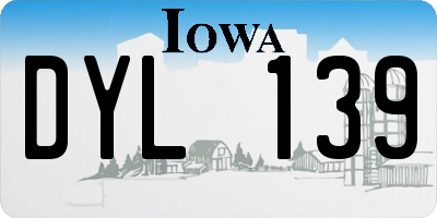 IA license plate DYL139