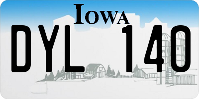 IA license plate DYL140
