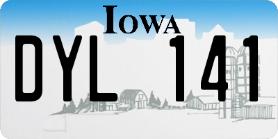 IA license plate DYL141