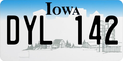 IA license plate DYL142