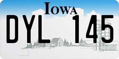IA license plate DYL145