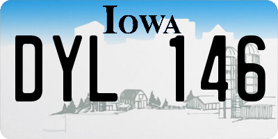 IA license plate DYL146