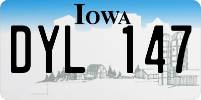 IA license plate DYL147