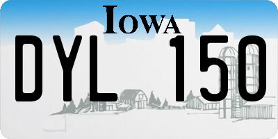 IA license plate DYL150