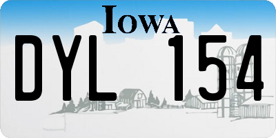 IA license plate DYL154