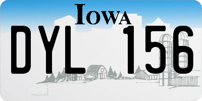 IA license plate DYL156
