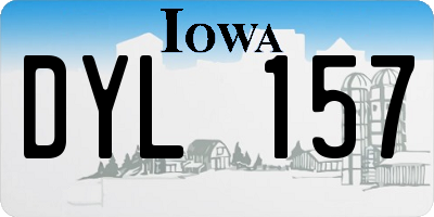 IA license plate DYL157