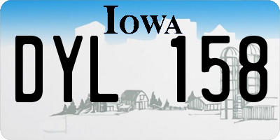 IA license plate DYL158