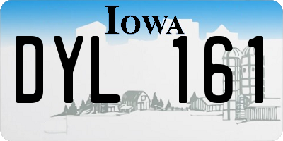 IA license plate DYL161