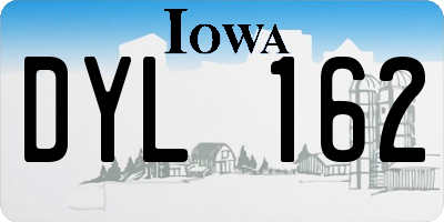 IA license plate DYL162