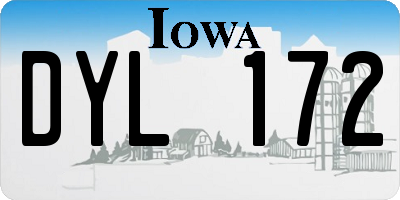 IA license plate DYL172
