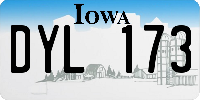 IA license plate DYL173