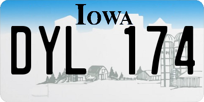 IA license plate DYL174