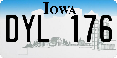 IA license plate DYL176