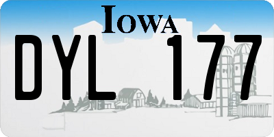 IA license plate DYL177