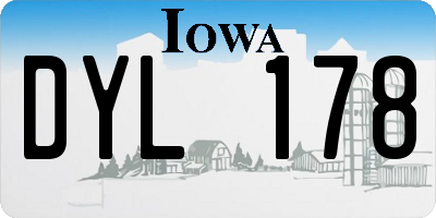 IA license plate DYL178