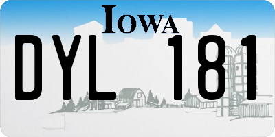 IA license plate DYL181