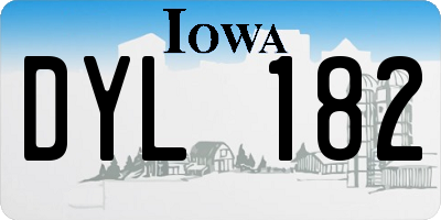 IA license plate DYL182