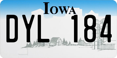 IA license plate DYL184