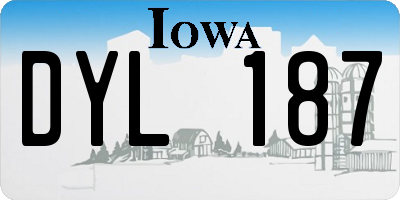IA license plate DYL187