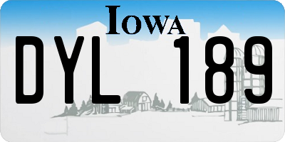 IA license plate DYL189