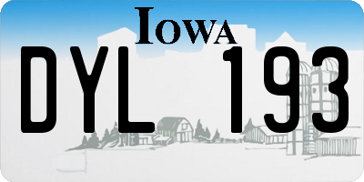 IA license plate DYL193