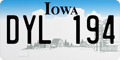 IA license plate DYL194