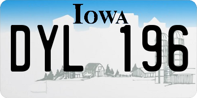 IA license plate DYL196