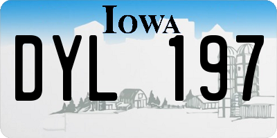 IA license plate DYL197