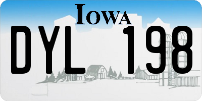 IA license plate DYL198