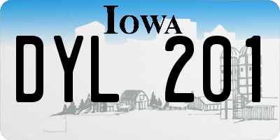 IA license plate DYL201