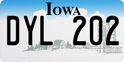 IA license plate DYL202