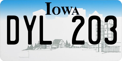 IA license plate DYL203