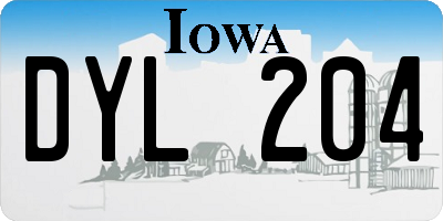 IA license plate DYL204