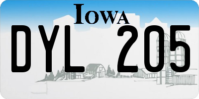 IA license plate DYL205