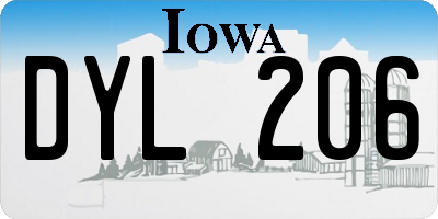 IA license plate DYL206