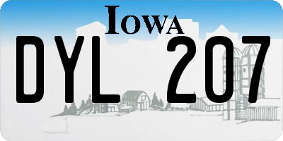 IA license plate DYL207