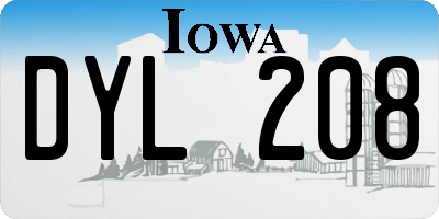 IA license plate DYL208