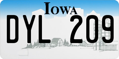 IA license plate DYL209