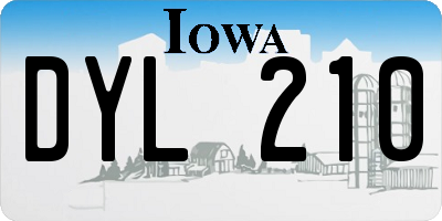 IA license plate DYL210