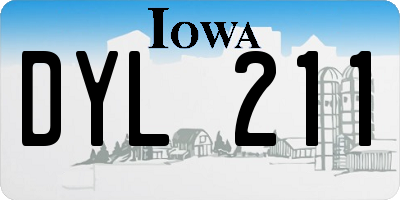 IA license plate DYL211