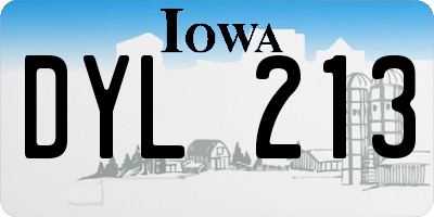 IA license plate DYL213