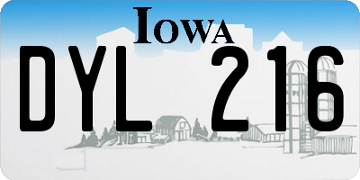 IA license plate DYL216