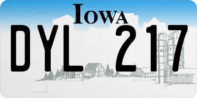 IA license plate DYL217