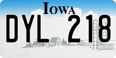 IA license plate DYL218