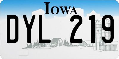 IA license plate DYL219