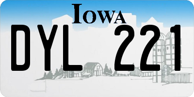 IA license plate DYL221